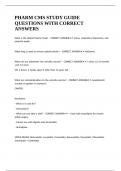 PHARM CMS STUDY GUIDE QUESTIONS WITH CORRECT ANSWERS&period;