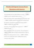 Florida 2-20 Agents License Exam Questions with Answers