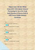 Midterm Exam&colon; NR 566&sol; NR566 &lpar;Latest 2025&sol; 2026 Update&rpar; Advanced Pharmacology for Care of the Family Guide&vert; Questions & Answers&vert; Grade A&vert; 100&percnt; Correct &lpar;Verified Solutions&rpar;- Chamberlain      