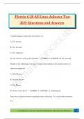 Florida 6-20 All Lines Adjuster Test 2025 Questions and Answers
