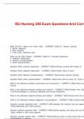 ISU Nursing 208 Exam Questions And Correct Answers