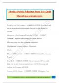 Florida Public Adjuster State Test 2025 Questions and Answers