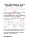 Arizona Life and Health Pre-licensing Certification Exam Study Guide Questions and Answers 2025