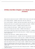 Of Mice And Men Chapter 1 & 2 Study Questions And Correct Answers