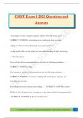 CMST Exam 1 2025 Questions and Answers