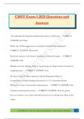 CMST Exam 1 2025 Questions and Answers