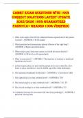 CAMRT Exam Questions with 100&percnt; Correct SOLUTIONs Latest UPDATE 2025&sol;2026 100&percnt; GUARANTEED PASS&excl;&excl;&excl;&lpar;A&plus; GRADED 100&percnt; VERIFIED&rpar;