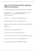 Epic CLN 251-252 Exam Review Questions With Correct Answers&period;