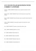 CLN 251&sol;252 EXAM QUESTIONS WITH CORRECT ANSWERS &period;