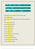 ALHS 1090 FINAL EXAM REVIEW ACTUAL 2025&sol;2026 QUESTIONS AND 100&percnt; CORRECT ANSWERS