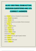 PACKAGE DEAL&colon;&colon;&colon; ALHS 1090 EXAMS 2025&sol;2026 QUESTIONS AND 100&percnt; CORRECT ANSWERS