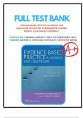 Test Banks For Evidence-Based Practice in Nursing & Healthcare 4th Edition by Bernadette Mazurek Melnyk&semi; Ellen Fineout-Overholt&comma; Chapter 1-23&colon; ISBN- 10&colon;1496384539&comma;ISBN-13&colon;978-1496384539&comma; A&plus; guide&period;