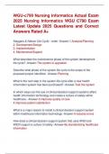 WGU-c790 Nursing Informatics Actual Exam  2025 Nursing Informatics WGU C790 Exam  Latest Update 2025 Questions and Correct  Answers Rated A&plus; 