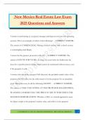 New Mexico Real Estate Law Exam 2025 Questions and Answers