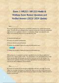 Exam 1&colon; NR222 &sol; NR 222 Health & Wellness Exam Review&vert; Questions and Verified Answers &lpar;2023&sol; 2024 Update&rpar;     