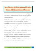 New Mexico RE Principles and Practice Exam 2025 Questions and Answers
