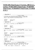 NURS 6501 Final Exam &lpar;4 Versions&comma; 400 Q & A&comma; Latest&rpar; &sol; NURS 6501N Final Exam &sol; NURS6501 Final Exam &sol; NURS6501N Final Exam&colon; &vert;Verified Q & A