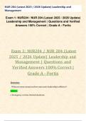 Exam 1&colon; NUR204 &sol; NUR 204 &lpar;Latest 2025 &sol; 2026 Update&rpar; Leadership and Management &vert; Questions and Verified Answers 100&percnt; Correct &vert; Grade A - Fortis