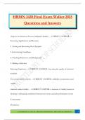 HRMN 3420 Final Exam Walker 2025 Questions and Answers