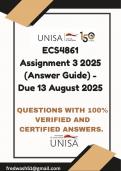ECS4861 Assignment 3 2025 &lpar;Answer Guide&rpar; - Due 13 August 2025