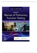 TEST BANK FOR Ruppel's Manual of Pulmonary Function Testing 12th Edition by Carl Mottram 978-0323762618 COMPLETE GUIDE ALL CHAPTERS COVERED 100&percnt; VERIFIED A&plus; GRADE ASSURED&excl;&excl;&excl;&excl;&excl; NEW LATEST UPDATE&excl;&excl;&excl;&excl;&excl;