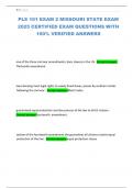 PLS 101 EXAM 2 MISSOURI STATE EXAM 2025 CERTIFIED EXAM QUESTIONS WITH 100- VERIFIED ANSWERS 