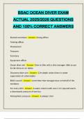 BSAC OCEAN DIVER EXAM ACTUAL 2025&sol;2026 QUESTIONS AND 100&percnt; CORRECT ANSWERS