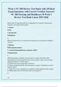 Week 1 NU 180 Review Test Bank with 250 Real  Exam Questions with Correct Verified Answers&sol;  NU 180 Nursing and Healthcare II Week 1  Review Test Bank Latest 2025-2026 