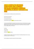 ANCC COMPLETE REVISION QUESTIONS AND CORRECT DETAILED ANSWERS