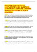 ANCC Med-Surg Certification COMPLETE REVISION QUESTIONS AND CORRECT DETAILED ANSWERS