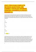 ANCC PRE-EXAM COMPLETE REVISION QUESTIONS AND CORRECT DETAILED ANSWERS
