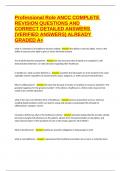 Professional Role ANCC COMPLETE REVISION QUESTIONS AND CORRECT DETAILED ANSWERS