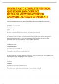 SAMPLE ANCC COMPLETE REVISION QUESTIONS AND CORRECT DETAILED ANSWER