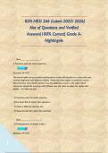 BSN HESI 266 &lpar;Latest 2025&sol; 2026&rpar; Alot of Questions and Verified Answers&vert;100&percnt; Correct&vert; Grade A- Nightingale         
