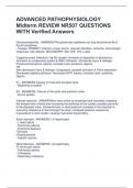 ADVANCED PATHOPHYSIOLOGY QUIZ PACKAGE DEAL QUESTIONS & ANSWERS