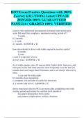 DOT Exam Practice Questions with 100&percnt; Correct SOLUTIONs Latest UPDATE 2025&sol;2026 100&percnt; GUARANTEED PASS&excl;&excl;&excl;&lpar;A&plus; GRADED 100&percnt; VERIFIED&rpar;