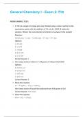General Chemistry I - Exam 2&colon; Pitt Questions & Answers Already Graded A&plus;
