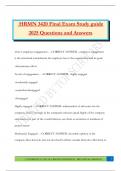 HRMN 3420 Final Exam Study guide 2025 Questions and Answers