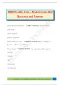 HRMN 3420- Test 1- Walker Exam 2025 Questions and Answers