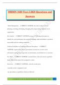 HRMN 3420 Test 2 2025 Questions and Answers