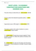 NICET LEVEL 1 IN HIGHWAY  CONSTRUCTION QUESTIONS AND  ANSWERS 2025