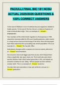 PACIULLI FINAL BIO 181 NCSU ACTUAL 2025&sol;2026 QUESTIONS & 100&percnt; CORRECT ANSWERS