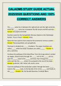CALAOMS STUDY GUIDE ACTUAL 2025&sol;2026 QUESTIONS AND 100&percnt; CORRECT ANSWERS