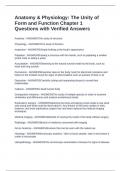 Anatomy & Physiology&colon; The Unity of Form and Function Chapter 1 Questions with Verified Answers