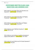 PATHFINDER WRITTEN SLING LOAD  QUESTIONS AND ANSWERS 2025 