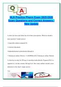 NLN Pharmacology Practice Exam 2025&sol;2026 &ndash; 75 High-Yield Questions &vert; Dosage Calculations&comma; Drug Side Effects&comma; Antidotes&comma; Pediatric & Geriatric Meds