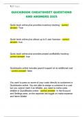 QUICKBOOK CHEATSHEET QUESTIONS  AND ANSWERS 2025 