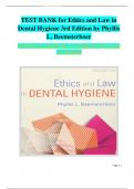 FULL TEST BANK For Ethics and Law in Dental Hygiene 3rd Edition by Phyllis L&period; Beemsterboer &lpar;Author&rpar; latest Update Graded A&plus;