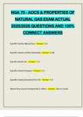 NGA 70 - AOCS & PROPERTIES OF NATURAL GAS EXAM ACTUAL 2025&sol;2026 QUESTIONS AND 100&percnt; CORRECT ANSWERS