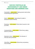 SUS1501 PORTFOLIO ON  SUSTAINABILITY AND GREED  QUESTIONS AND ANSWERS 2025 